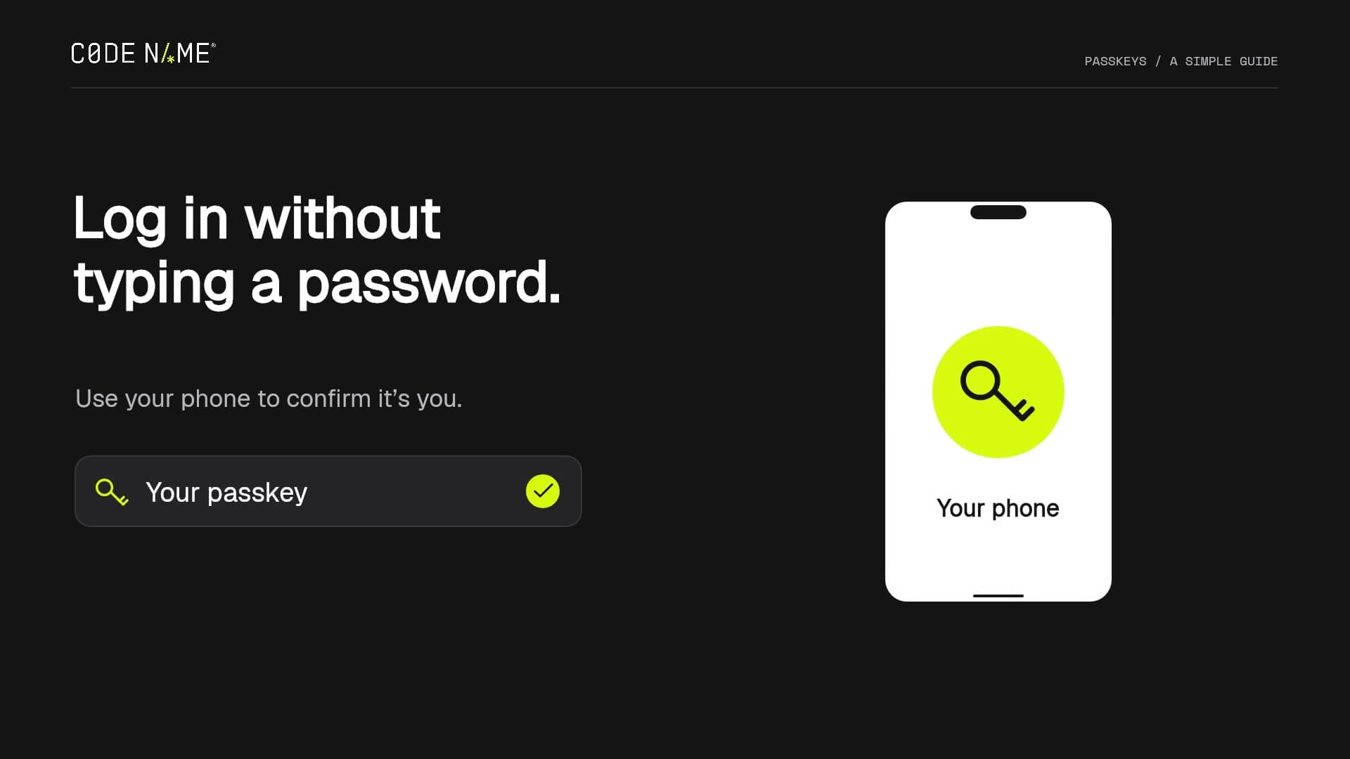 Codename video guide to setting up and signing in with passkeys